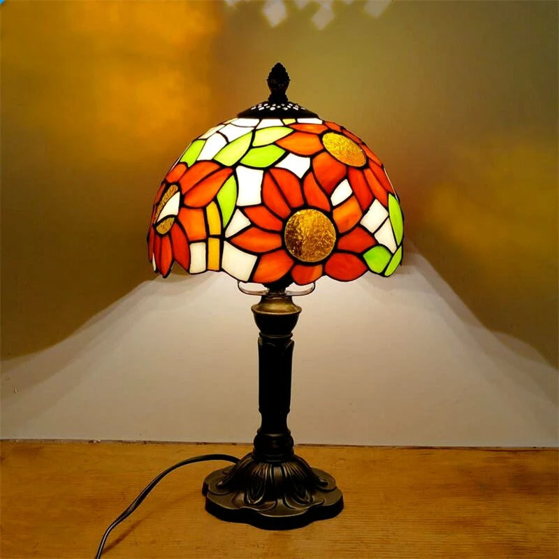 Table Lamp LED Baroque Retro E27 - Vintage Tiffany Glass