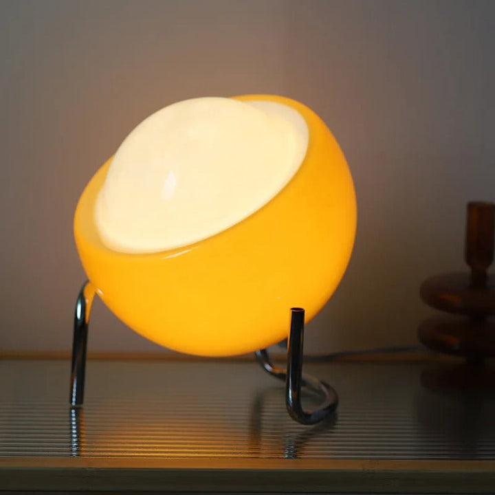 Glass table lamp in Bauhaus style for artistic atmosphere