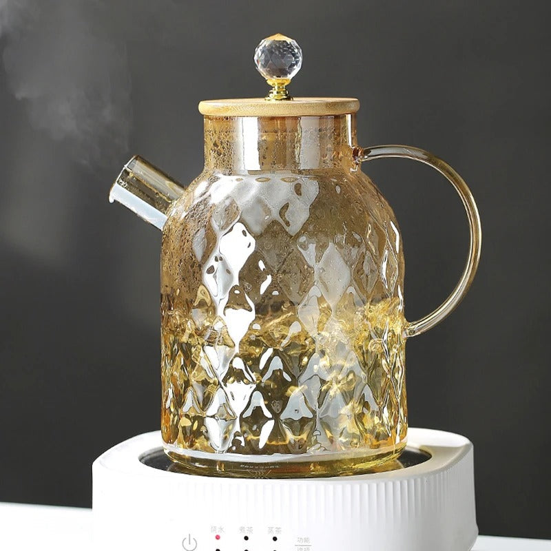 Classic Crystal Teapot | Glass &amp; Wood