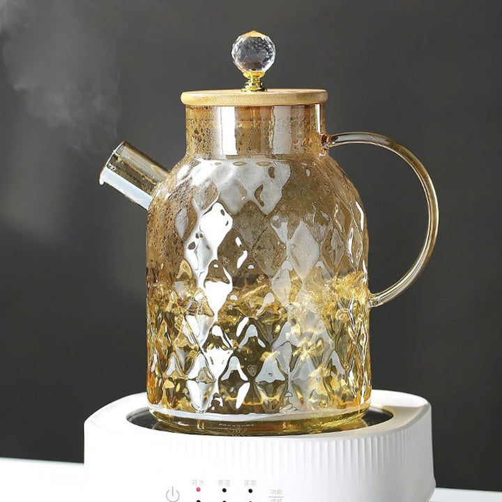 Classic Crystal Teapot | Glass &amp; Wood