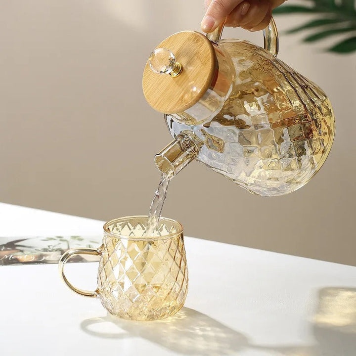 Classic Crystal Teapot | Glass &amp; Wood