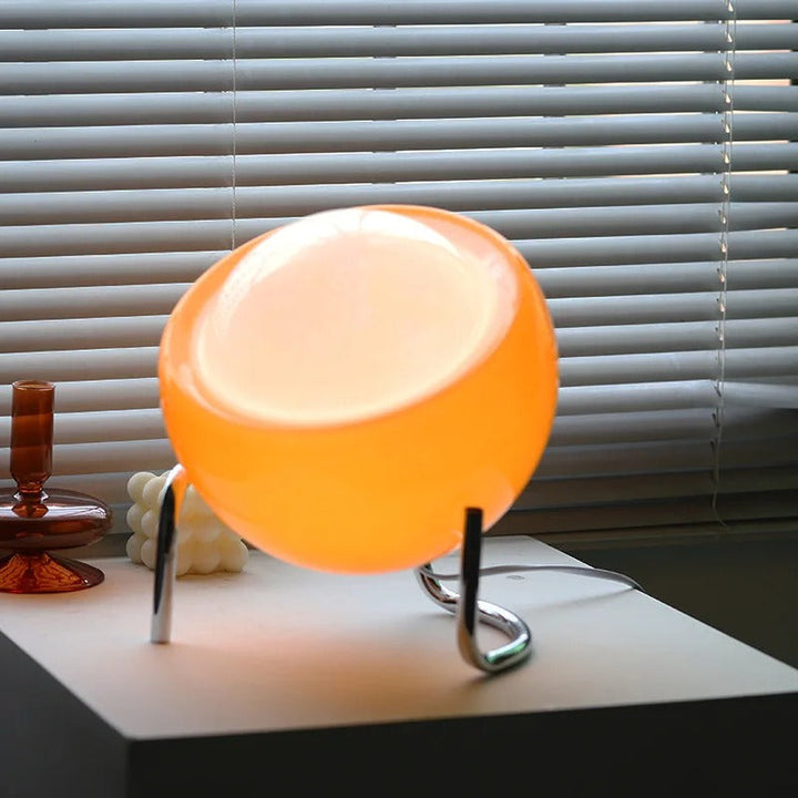 Glass table lamp in Bauhaus style for artistic atmosphere