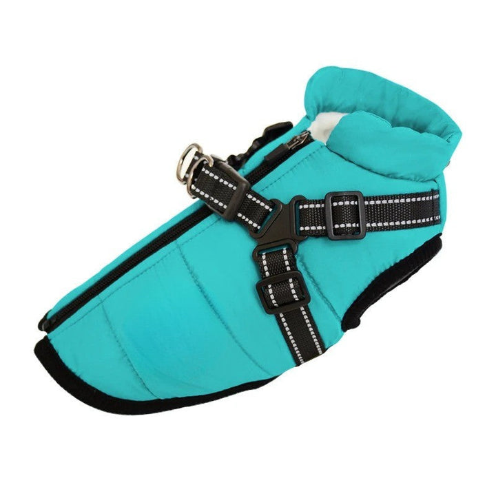 All-Weather Insulated Dog Jacket with Built-in Harness