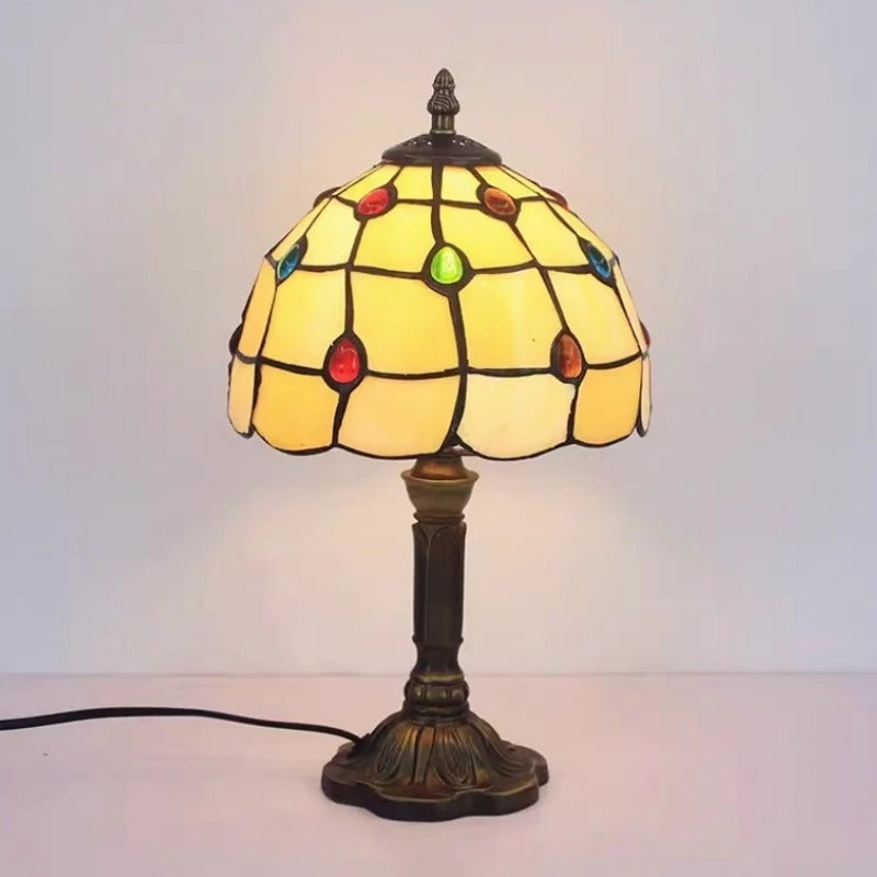 Table Lamp LED Baroque Retro E27 - Vintage Tiffany Glass