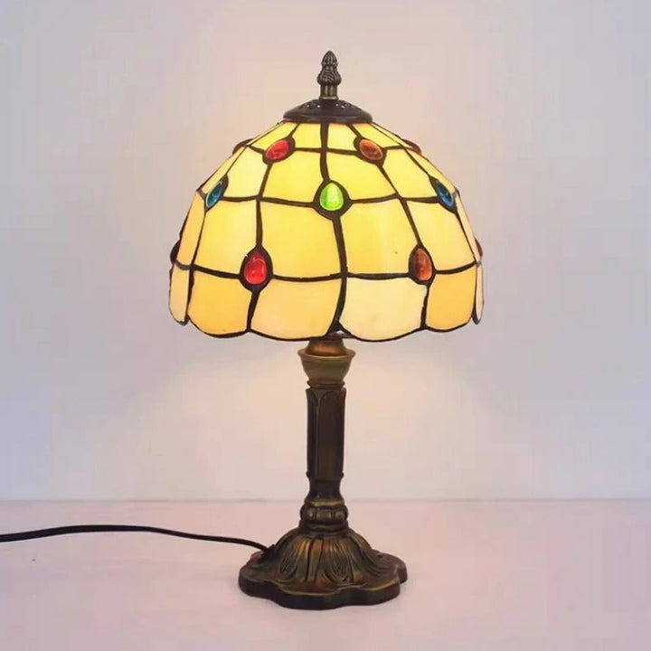 Table Lamp LED Baroque Retro E27 - Vintage Tiffany Glass