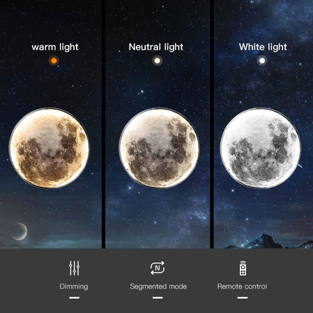 3D LED Moon or Earth Ceiling or Wall Light