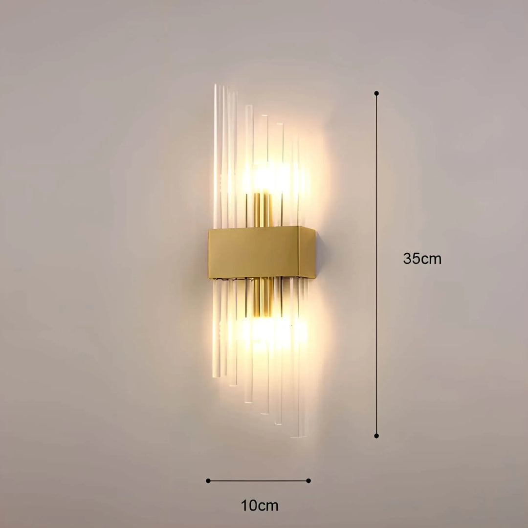 Wall lamp with crystal decoration