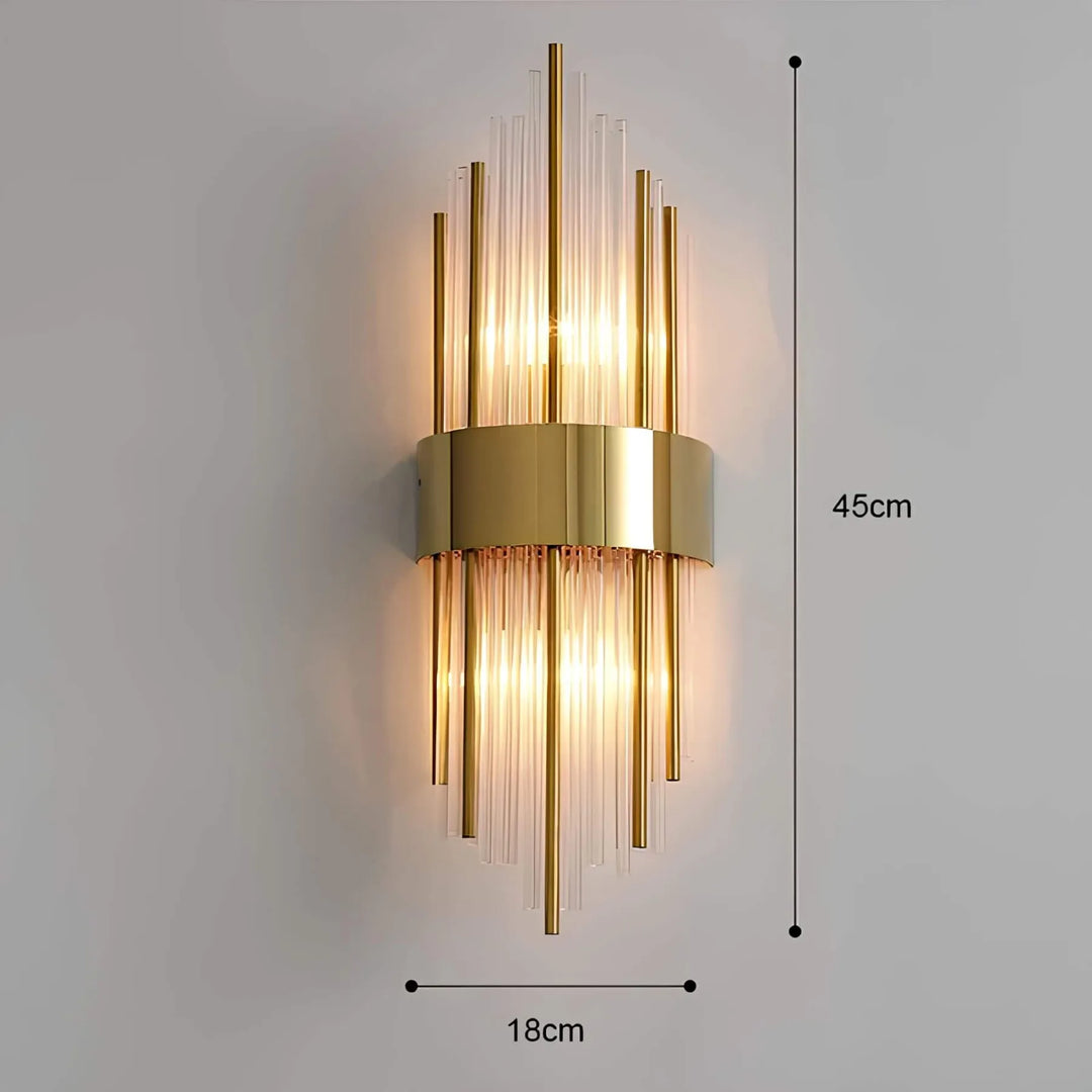 Wall lamp with crystal decoration
