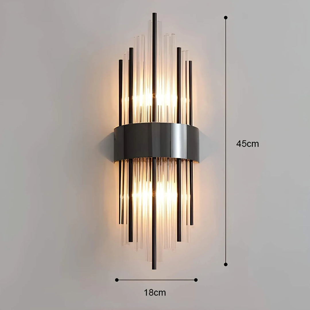 Wall lamp with crystal decoration