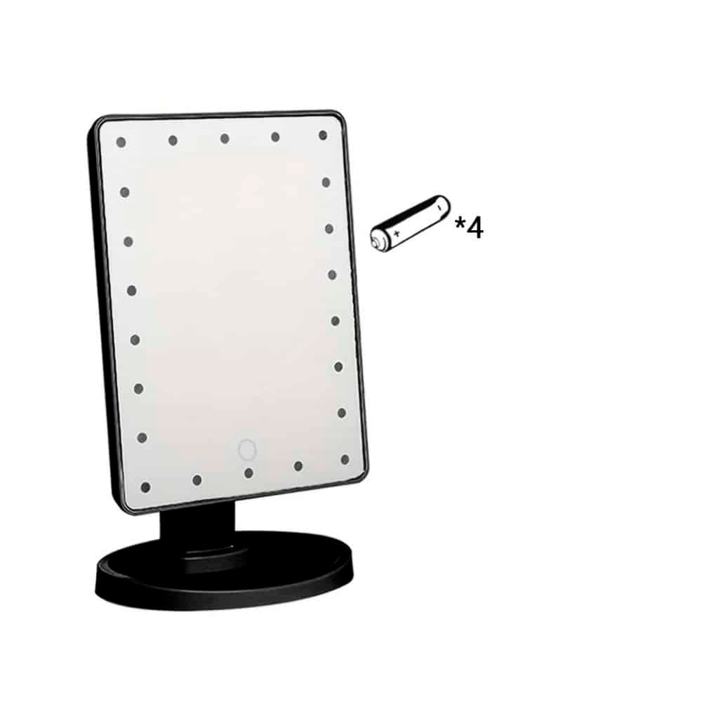 Makeup mirror with LED light and touch screen |