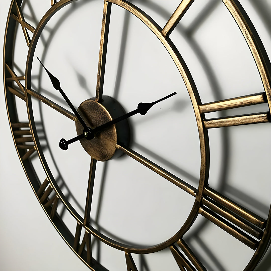 Roman Numerals Iron Art Wall Clock