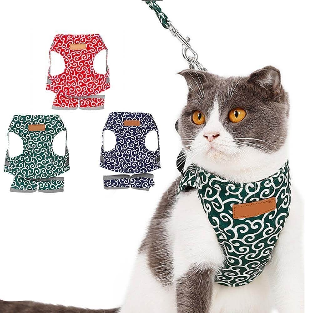 PAWVENTURE HARNESS – Cat Harness Vest Set with Breathable Mesh &amp; Leash