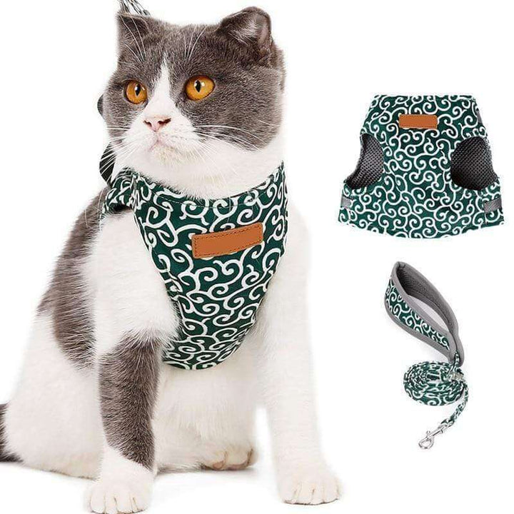 PAWVENTURE HARNESS – Cat Harness Vest Set with Breathable Mesh &amp; Leash
