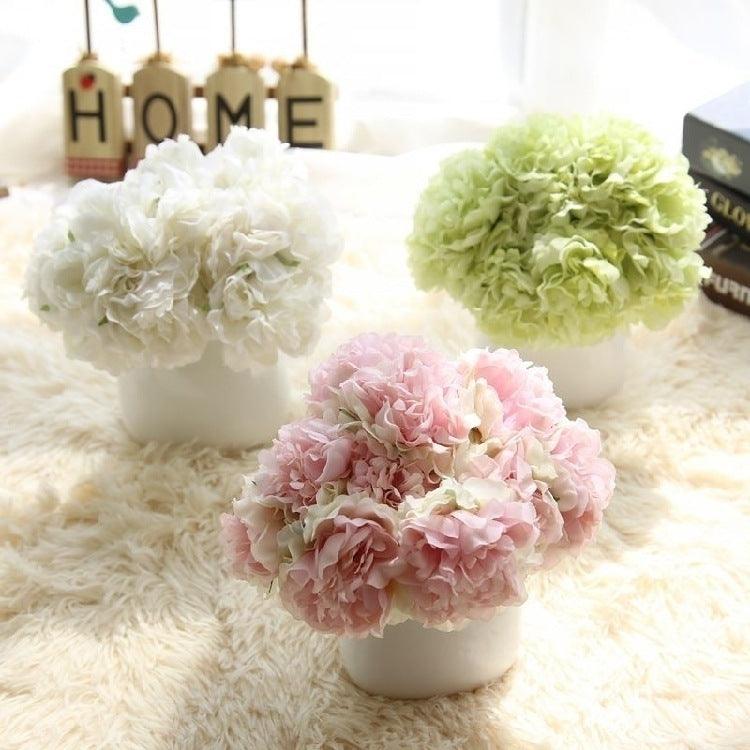 Elegant Peony Silk Flower Bundle - Set of 5 Heads