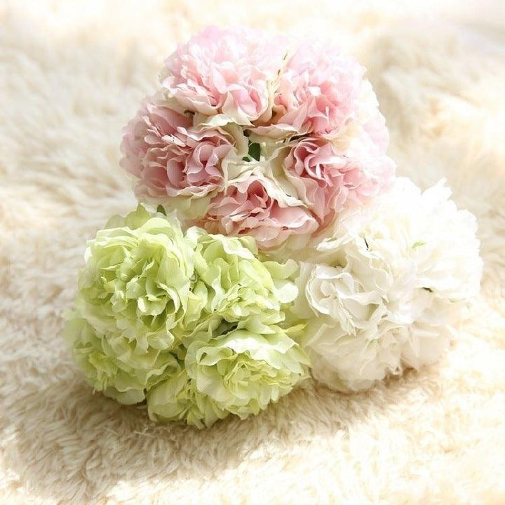 Elegant Peony Silk Flower Bundle - Set of 5 Heads