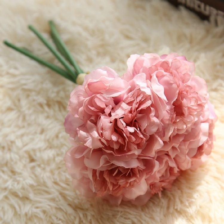Elegant Peony Silk Flower Bundle - Set of 5 Heads