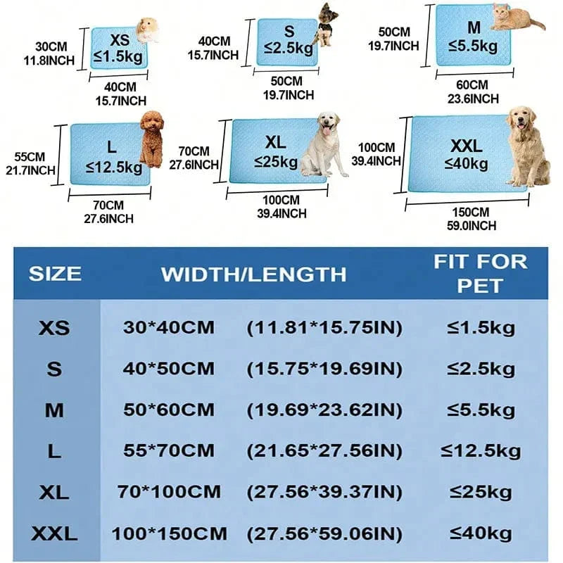 Dogs Self Cooling Mat Pet Cat Cooling Mat And Sleeping Pad For Pets Summer Cool Pads Blanket Washable Ice Silk Breathable Mat |