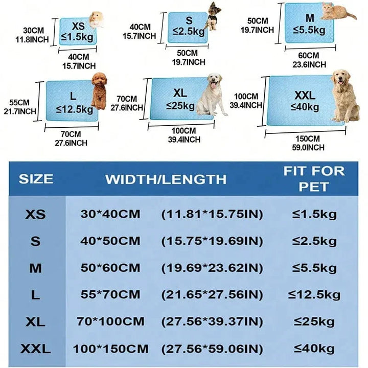 Dogs Self Cooling Mat Pet Cat Cooling Mat And Sleeping Pad For Pets Summer Cool Pads Blanket Washable Ice Silk Breathable Mat |