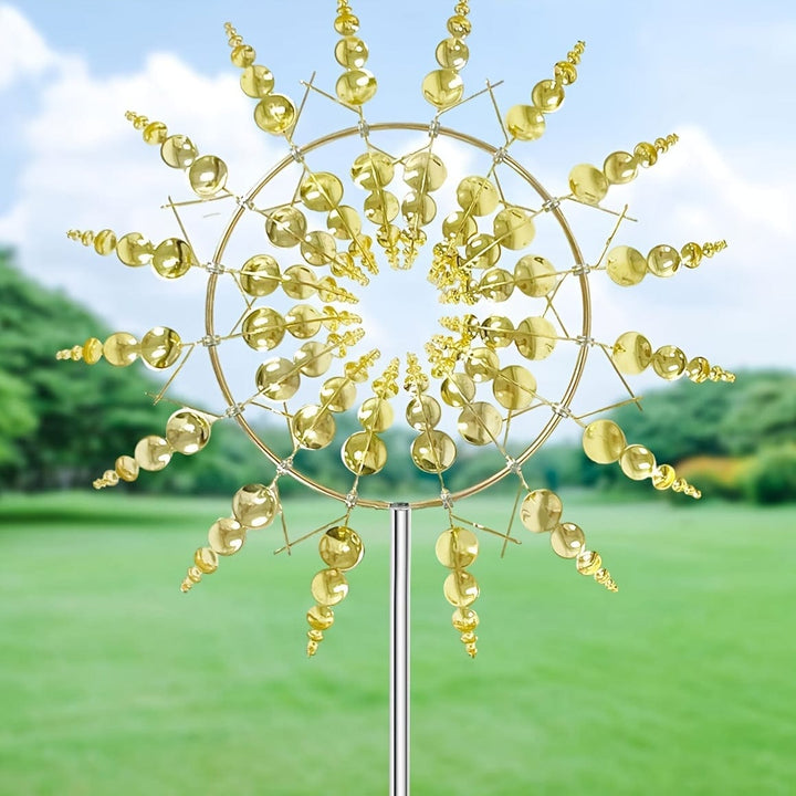 1 Piece Magical Metal Windmill, 3D Metal Outdoor Wind Chime for Yard and Garden, Unique Metal Kinetic Wind Sculptures &amp; Wind Chime, Wind Catcher Metal Outdoor Lawn Terrace Decoration Wind Sculpture