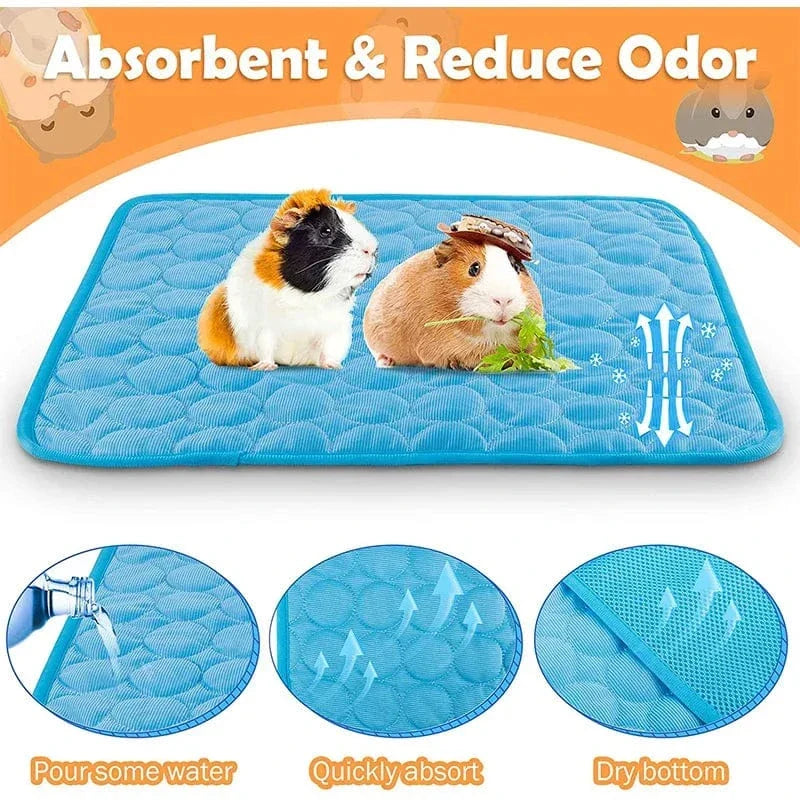 Guinea Pig Cage Liners Summer Small Animal Cooling Mat Breathable Hamster Pee Pad for Rabbit Cage Chinchilla Hedgehogs Pet Item |
