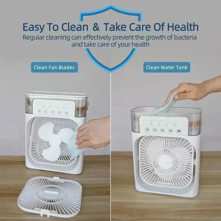 New 3 In 1 Fan Air Conditioner Household Mini Air Cooler LED Night Light Portable Humidifier Air Adjustment Fan Office Home Fan |