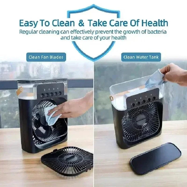 New 3 In 1 Fan Air Conditioner Household Mini Air Cooler LED Night Light Portable Humidifier Air Adjustment Fan Office Home Fan |