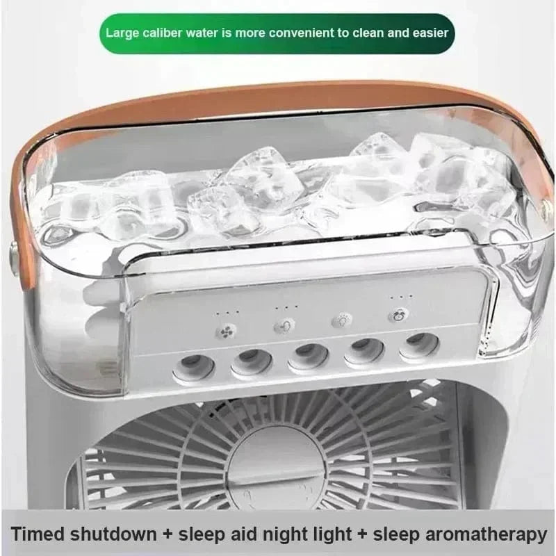 New 3 In 1 Fan Air Conditioner Household Mini Air Cooler LED Night Light Portable Humidifier Air Adjustment Fan Office Home Fan |