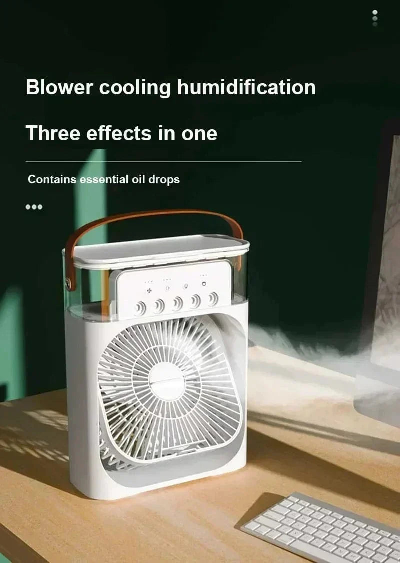 New 3 In 1 Fan Air Conditioner Household Mini Air Cooler LED Night Light Portable Humidifier Air Adjustment Fan Office Home Fan |