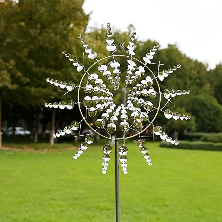 1 Piece Magical Metal Windmill, 3D Metal Outdoor Wind Chime for Yard and Garden, Unique Metal Kinetic Wind Sculptures &amp; Wind Chime, Wind Catcher Metal Outdoor Lawn Terrace Decoration Wind Sculpture