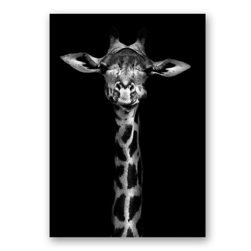 Nature Wild Animals Africa Wildlife Black White - Canvas Wall Art Painting