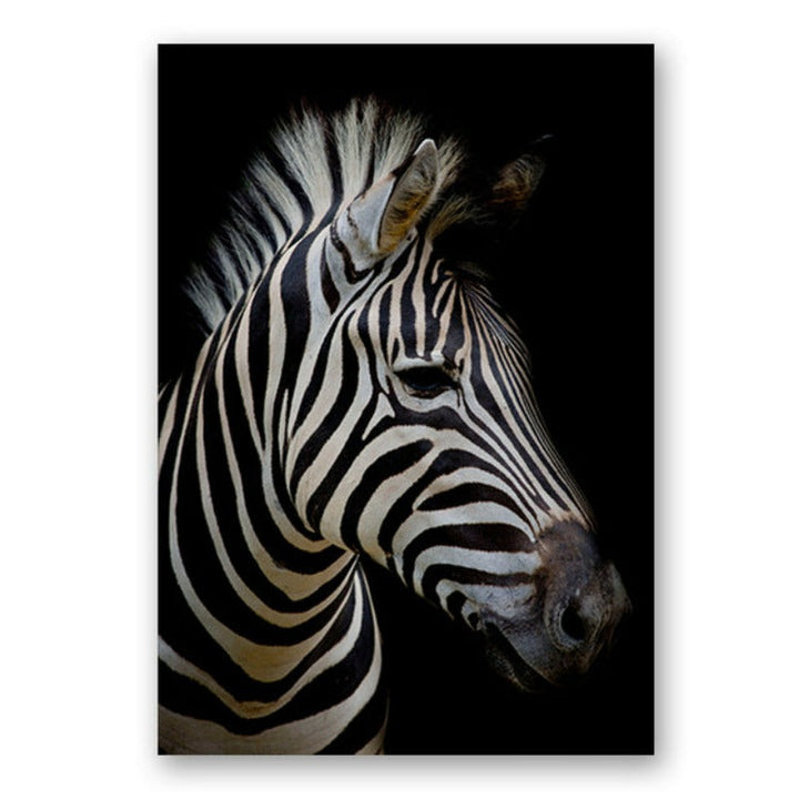 Nature Wild Animals Africa Wildlife Black White - Canvas Wall Art Painting