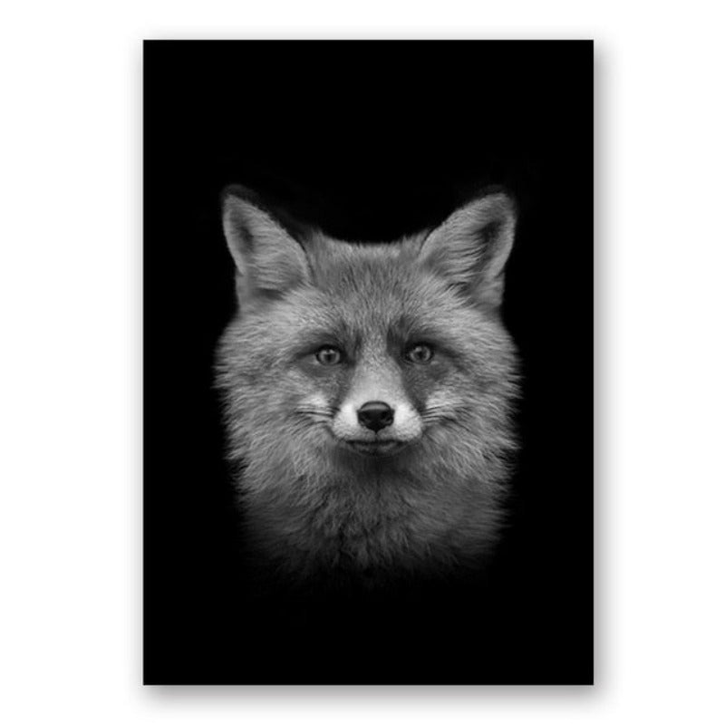 Nature Wild Animals Africa Wildlife Black White - Canvas Wall Art Painting