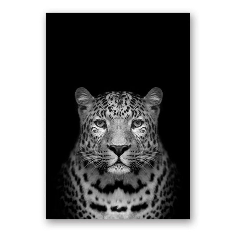 Nature Wild Animals Africa Wildlife Black White - Canvas Wall Art Painting