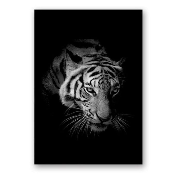 Nature Wild Animals Africa Wildlife Black White - Canvas Wall Art Painting