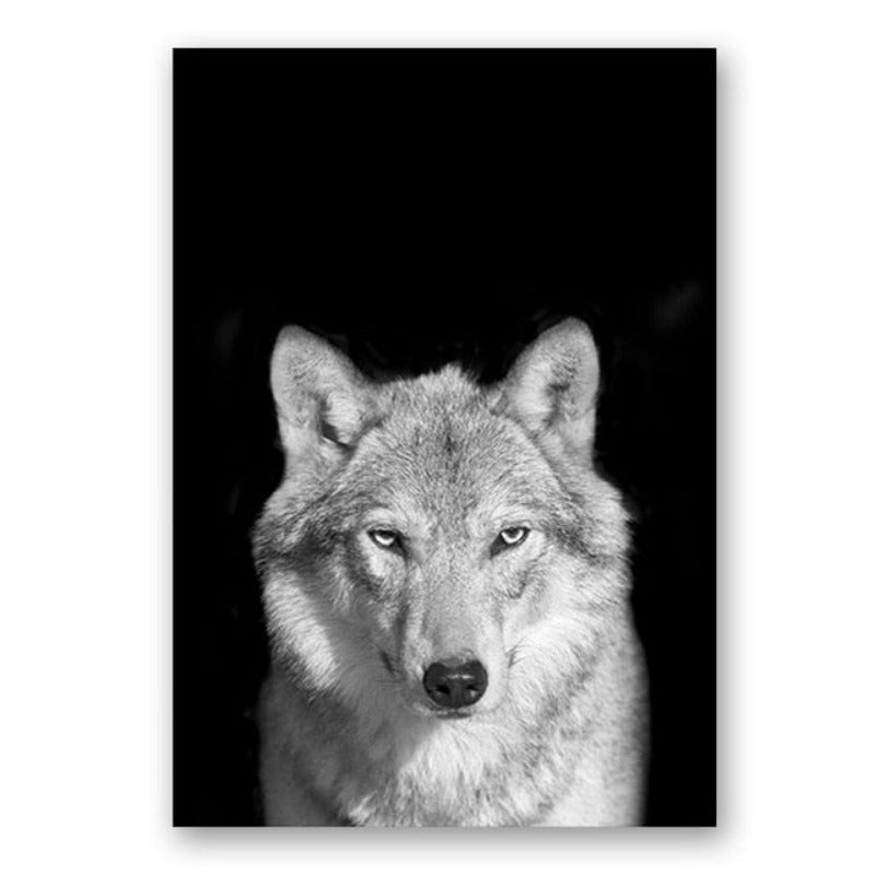 Nature Wild Animals Africa Wildlife Black White - Canvas Wall Art Painting