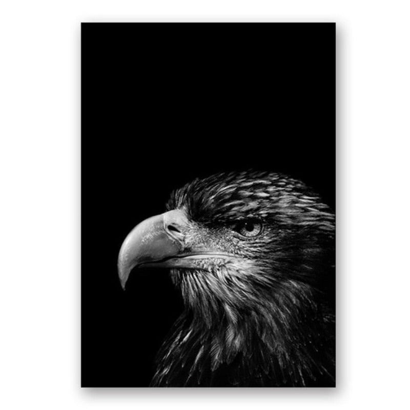 Nature Wild Animals Africa Wildlife Black White - Canvas Wall Art Painting