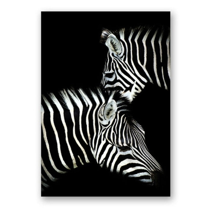 Nature Wild Animals Africa Wildlife Black White - Canvas Wall Art Painting