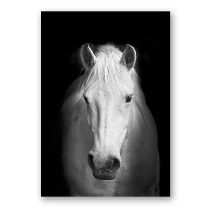 Nature Wild Animals Africa Wildlife Black White - Canvas Wall Art Painting