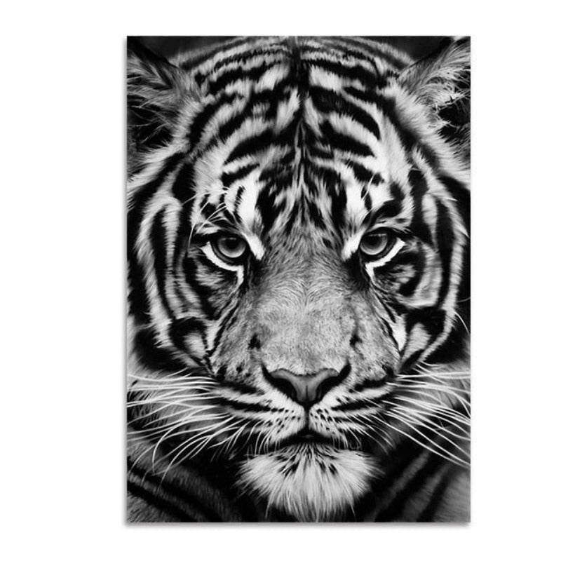 Nature Wild Animals Africa Wildlife Black White - Canvas Wall Art Painting