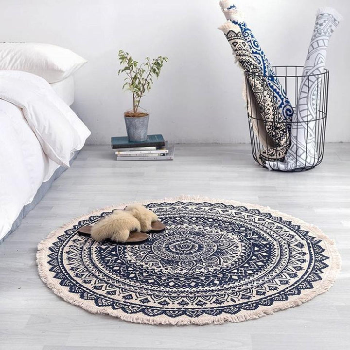 Moroccan Boho rug with tassels