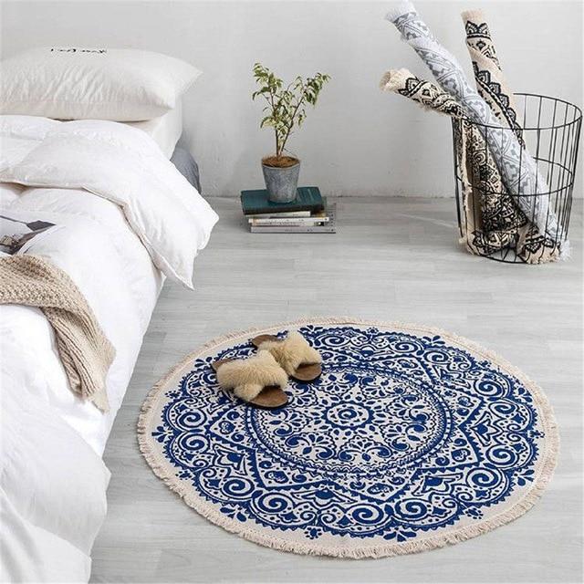 Moroccan Boho rug with tassels