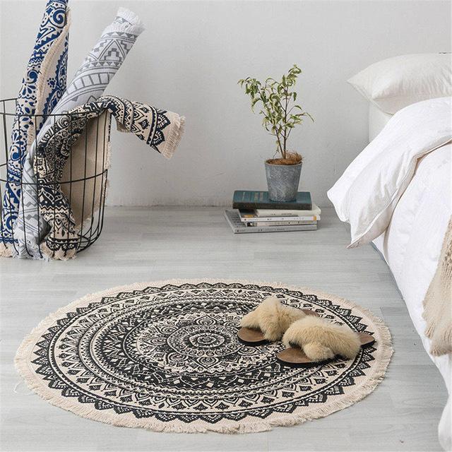 Moroccan Boho rug with tassels