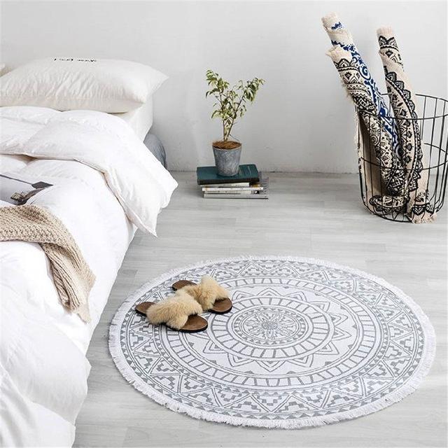Moroccan Boho rug with tassels
