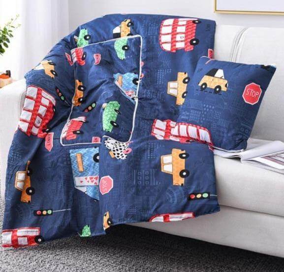 2In1 colourful Cartoon Pillow Blanket