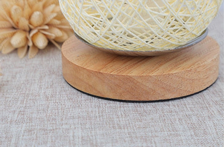 Table lamp made of rattan wood