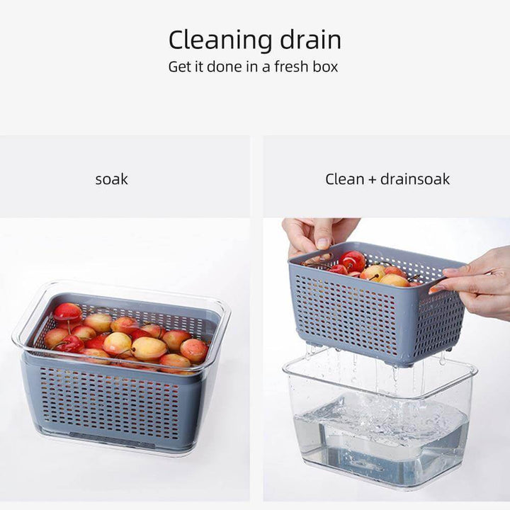 Multifunctional Vegetable &amp; Fruit Refrigerator Drainage Organizer Box with Lid