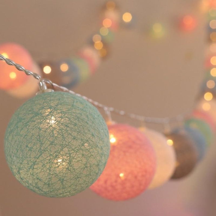 LED Cotton Ball String Lights