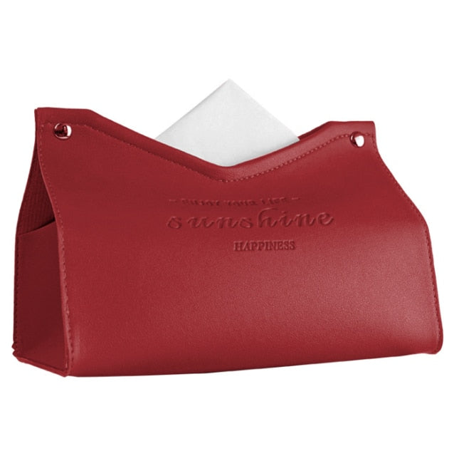 Logan Faux Leather Tissue Box