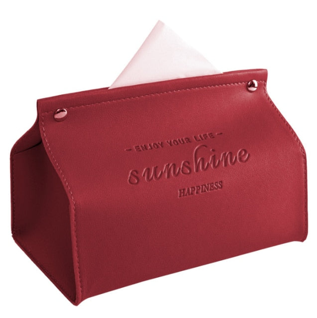 Logan Faux Leather Tissue Box