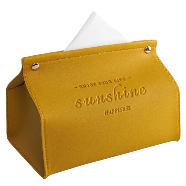 Logan Faux Leather Tissue Box